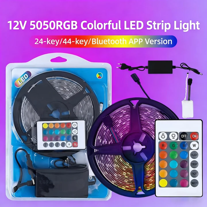 Unlimited Color RGB 5050 LED Flexible Strip Light - 16 Feet with Remote Control