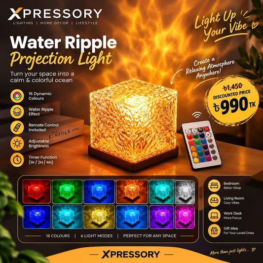 Aurora Glow Projector Lamp with Water Ripple Waving Effects