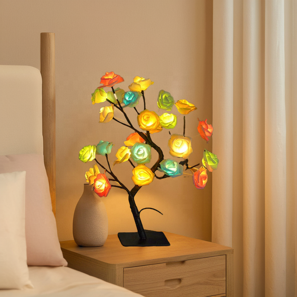 Rose Flower LED Bonsai Tree Tabletop Lamp