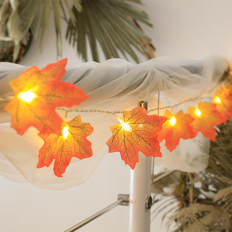 Artificial Maple Leaf Garland LED String Lights