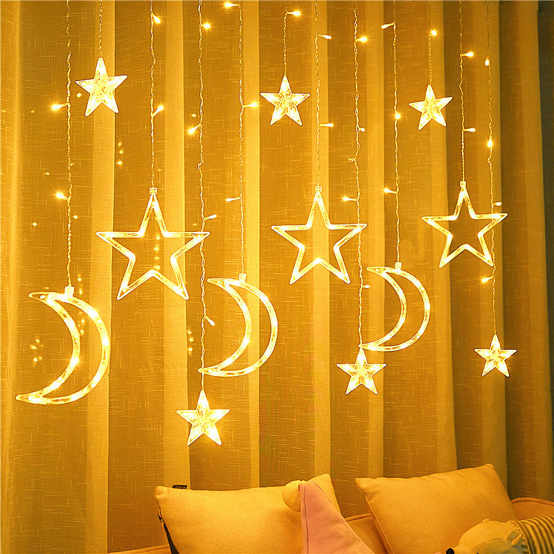 LED Star and Moon Curtain String Fairy Lights