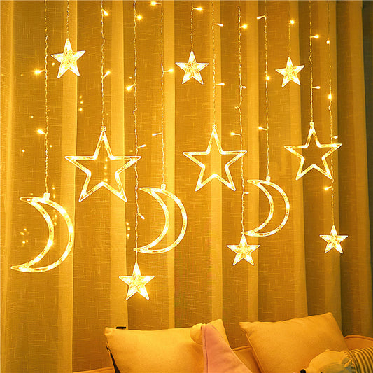LED Star and Moon Curtain String Fairy Lights