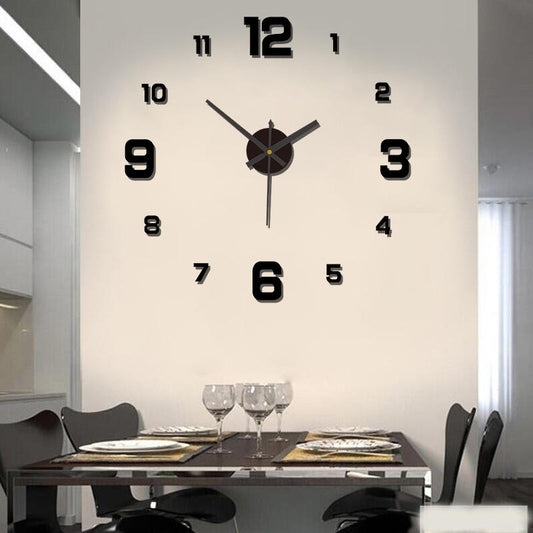 Modern 3D DIY Frameless Wall Clock