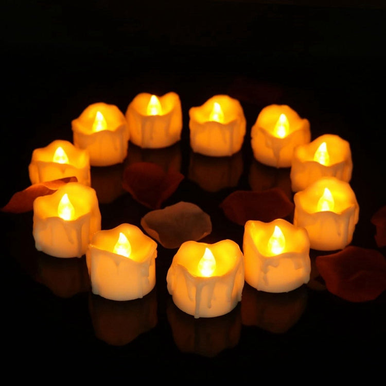 LED Flameless Tealight Candles with Melted Wax Design
