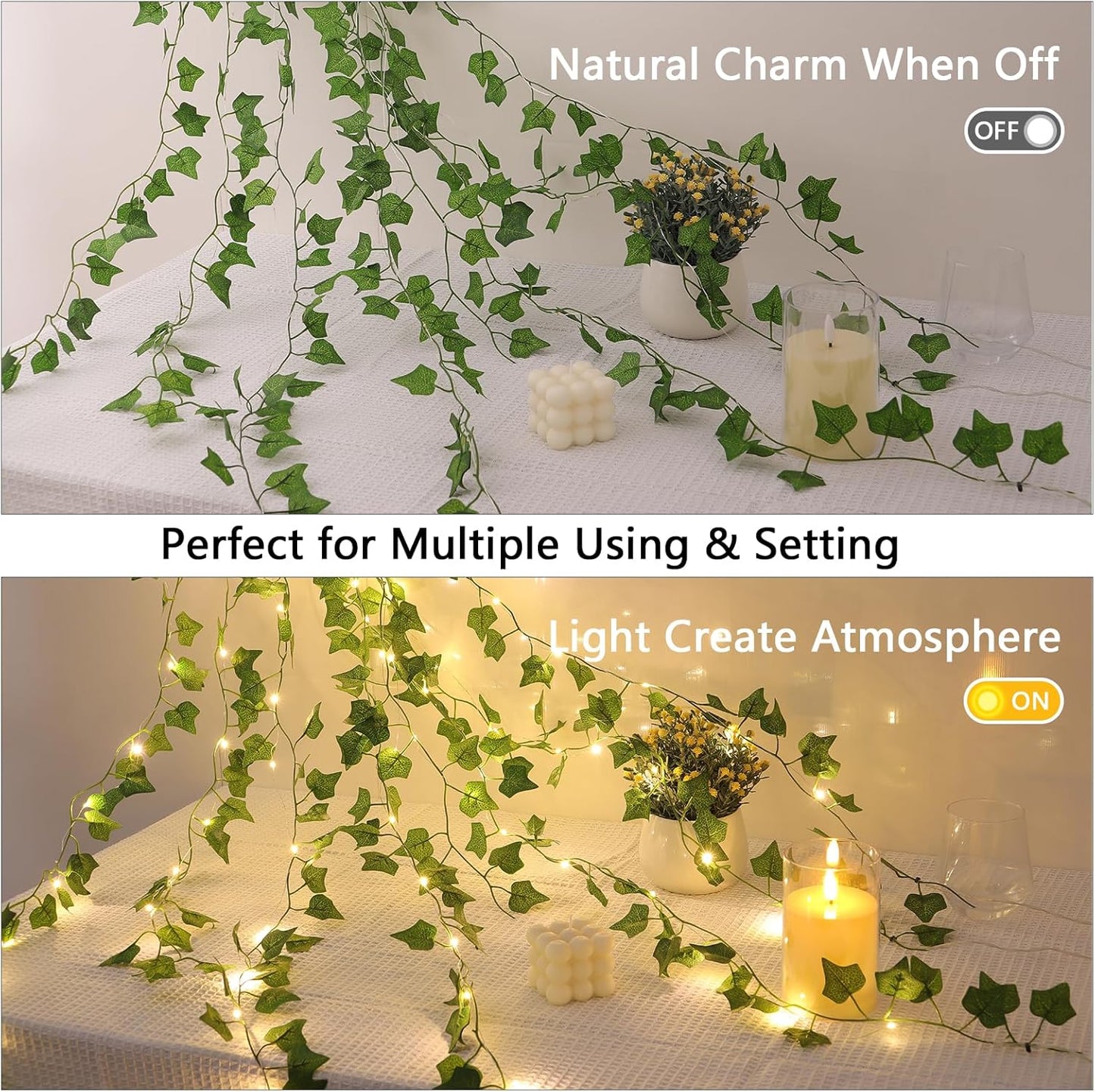 Artificial Ivy Leaf Garland LED String Lights