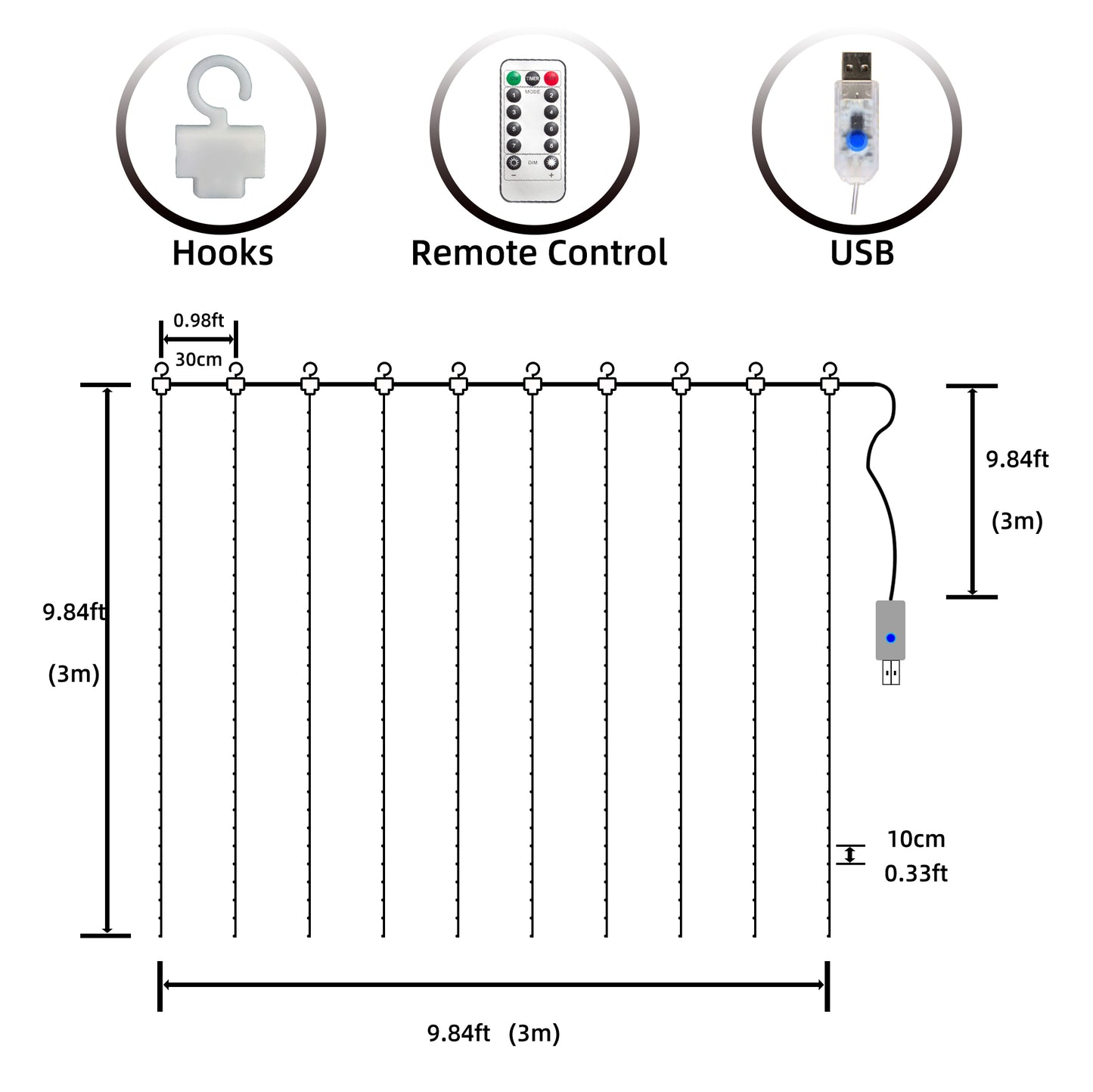 LED Curtain Icicle Light