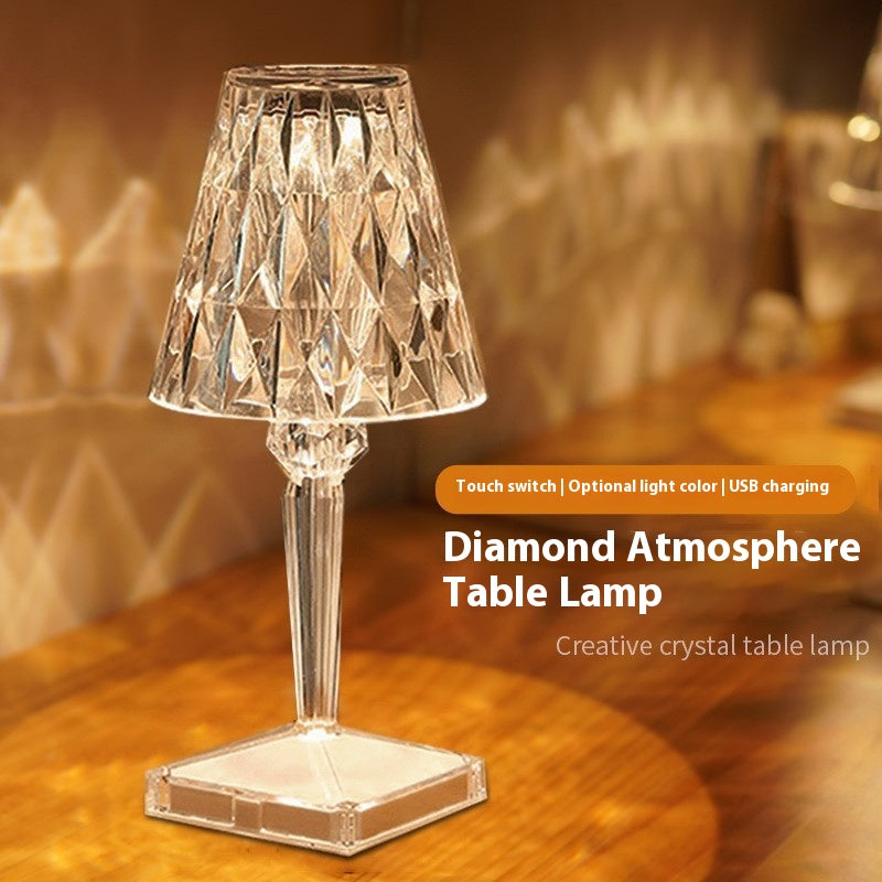 Rechargeable Crystal Diamond LED Table Lamp