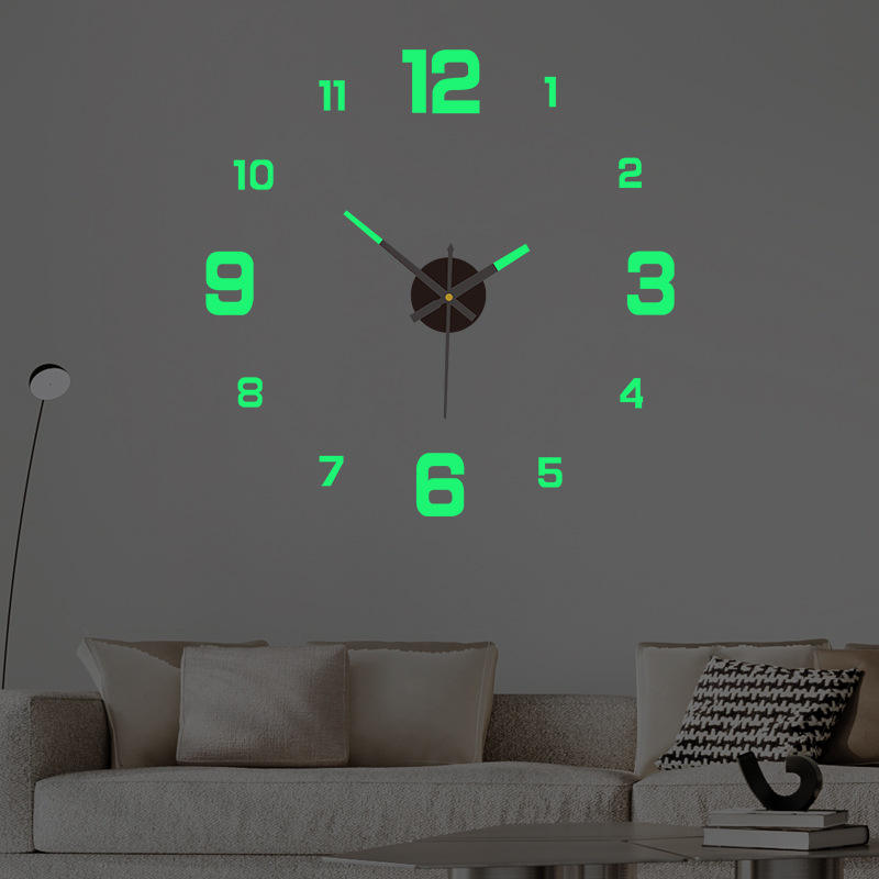 Modern 3D DIY Frameless Wall Clock