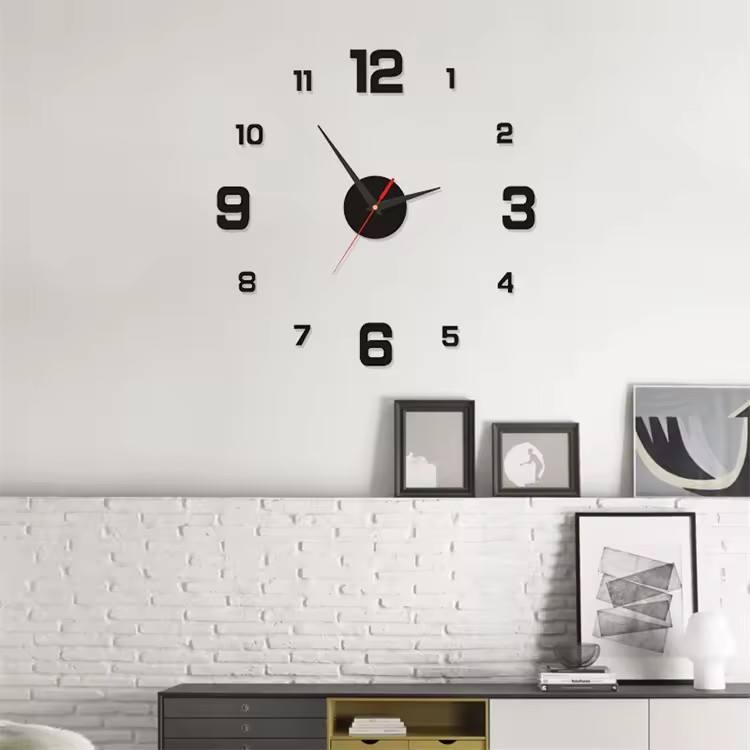 Modern 3D DIY Frameless Wall Clock