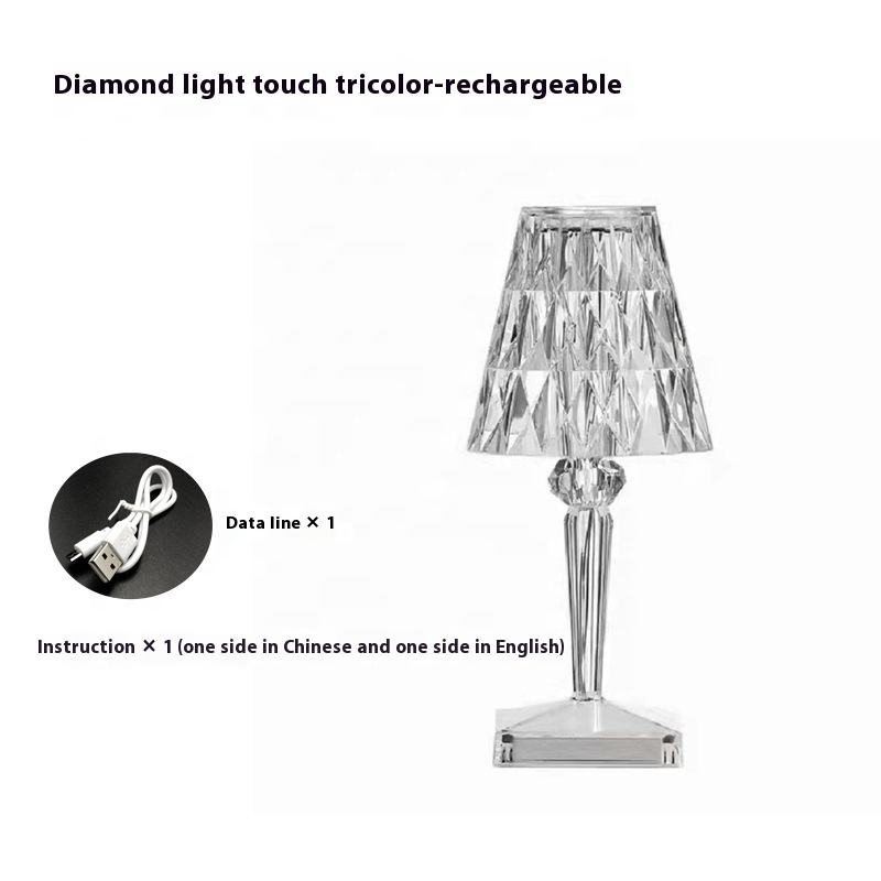 Rechargeable Crystal Diamond LED Table Lamp