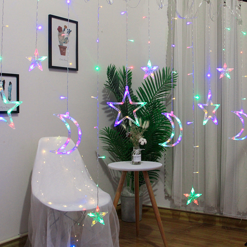 LED Star and Moon Curtain String Fairy Lights