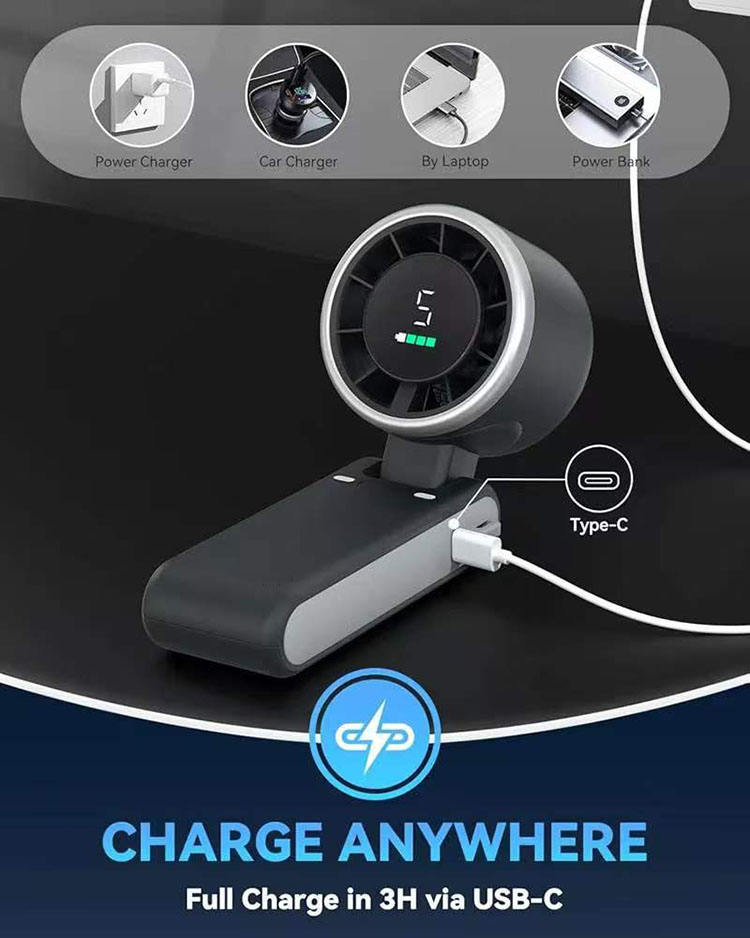 Multi-Functional Folding Rechargeable Handheld Mini Fan
