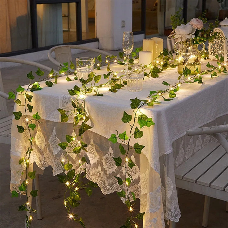 Artificial Ivy Leaf Garland LED String Lights