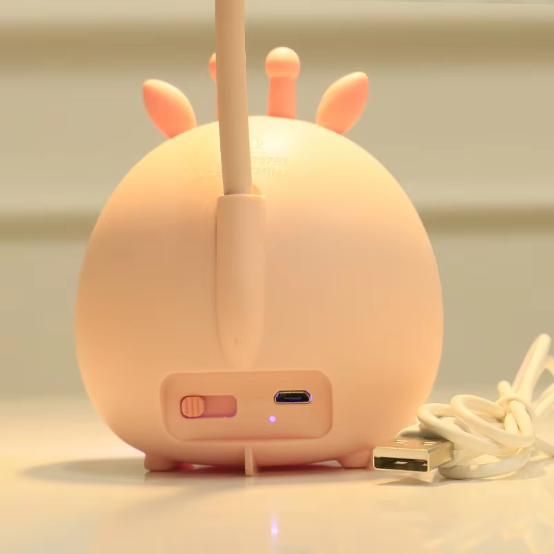 Cartoon LED Desk Lamp with Flexible Neck and Night Light