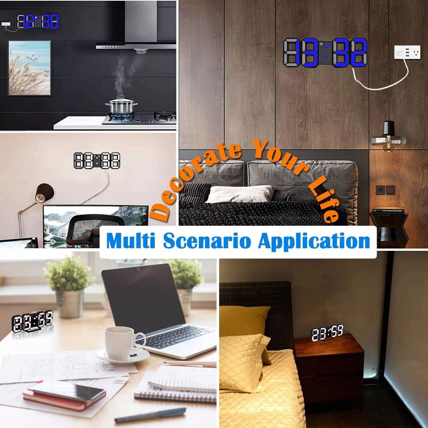 3D LED Digital Alarm Clock