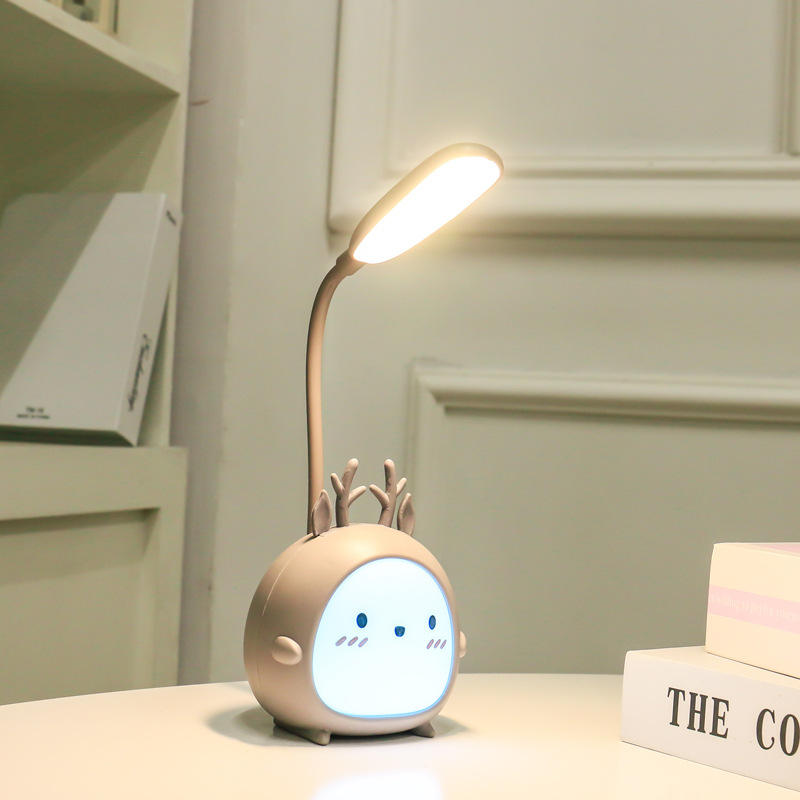 Cartoon LED Desk Lamp with Flexible Neck and Night Light