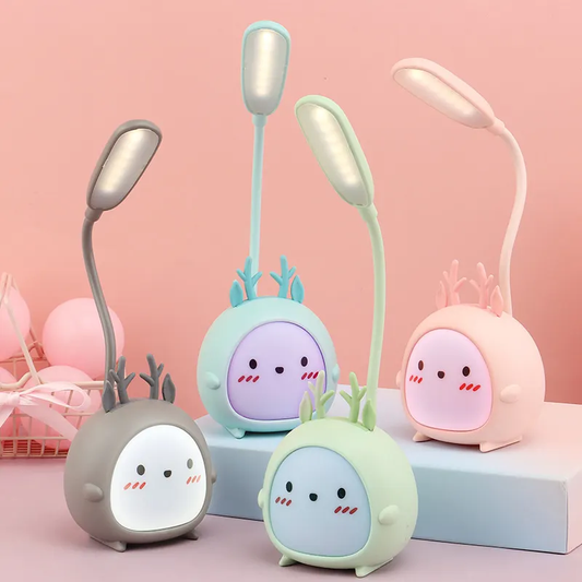 Cartoon LED Desk Lamp with Flexible Neck and Night Light