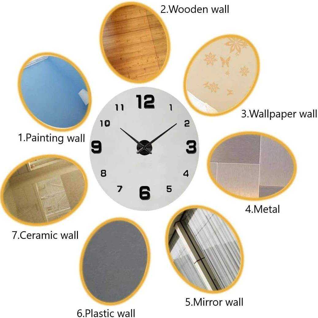 Modern 3D DIY Frameless Wall Clock