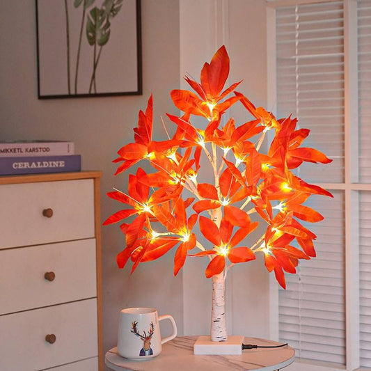 Autumn Maple Leaf LED Bonsai Tree Tabletop Lamp