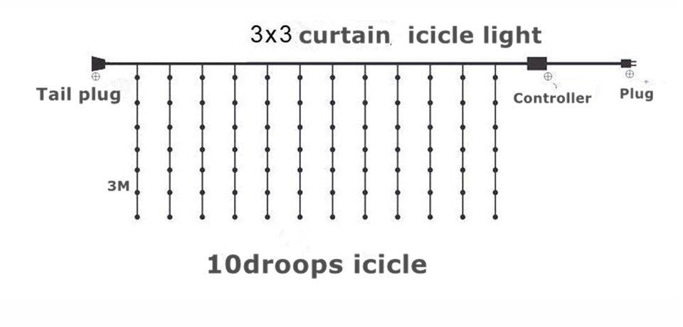 LED Curtain Icicle Light