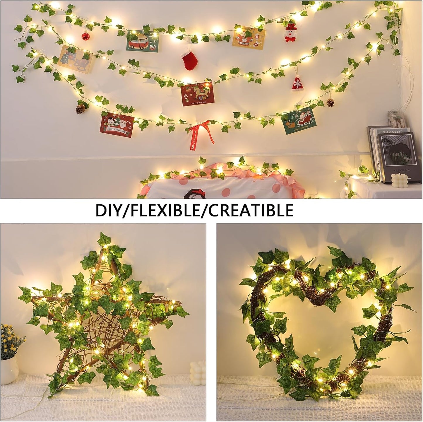 Artificial Ivy Leaf Garland LED String Lights