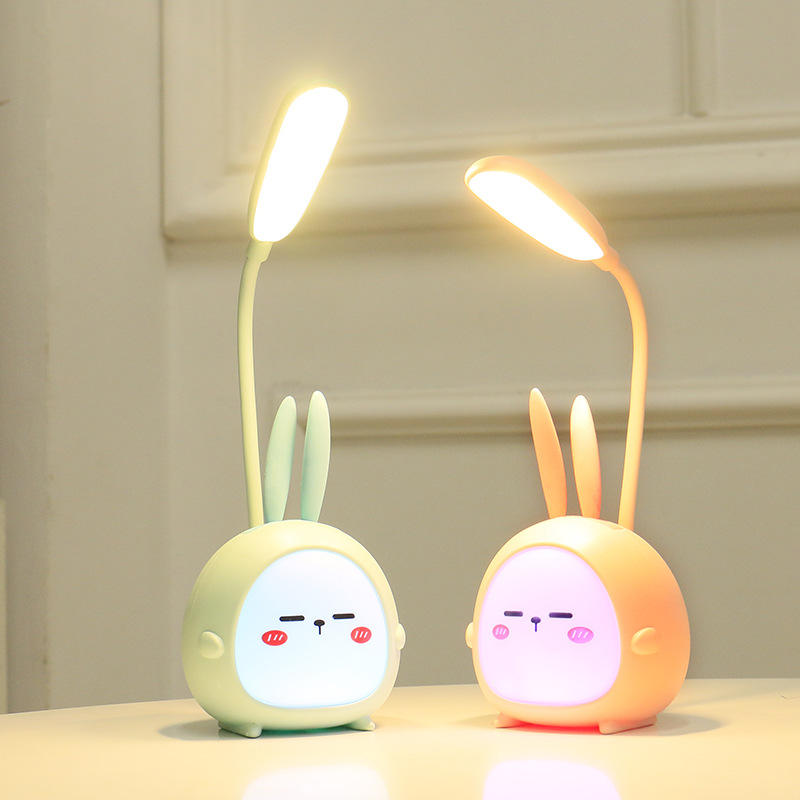 Cartoon LED Desk Lamp with Flexible Neck and Night Light