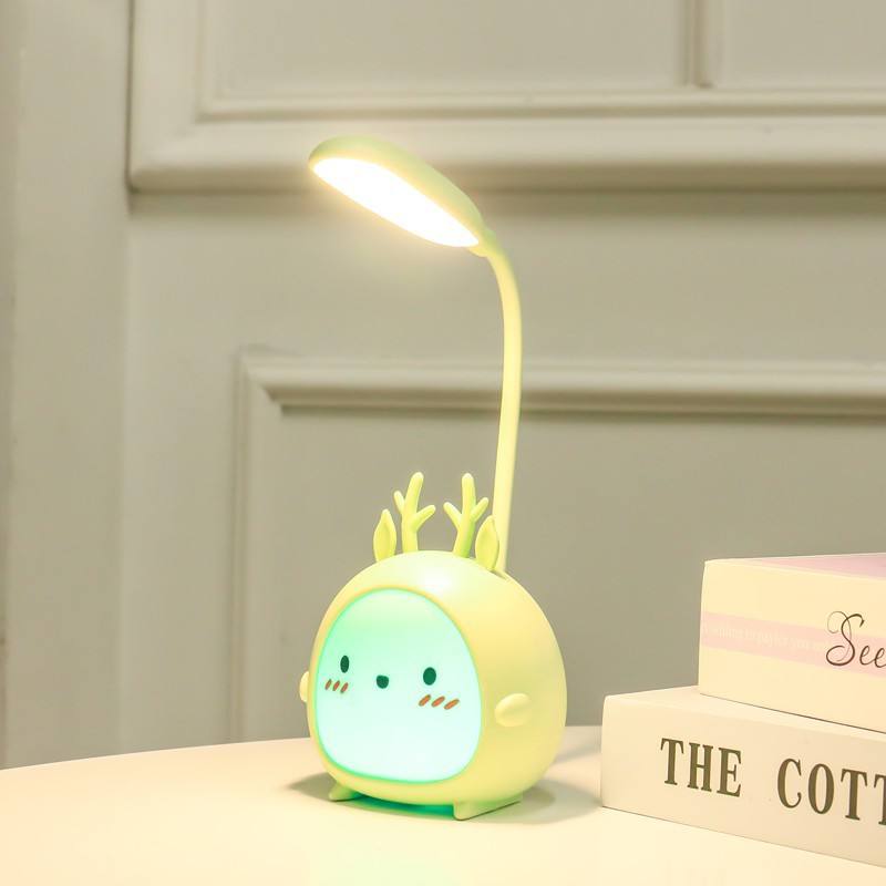 Cartoon LED Desk Lamp with Flexible Neck and Night Light
