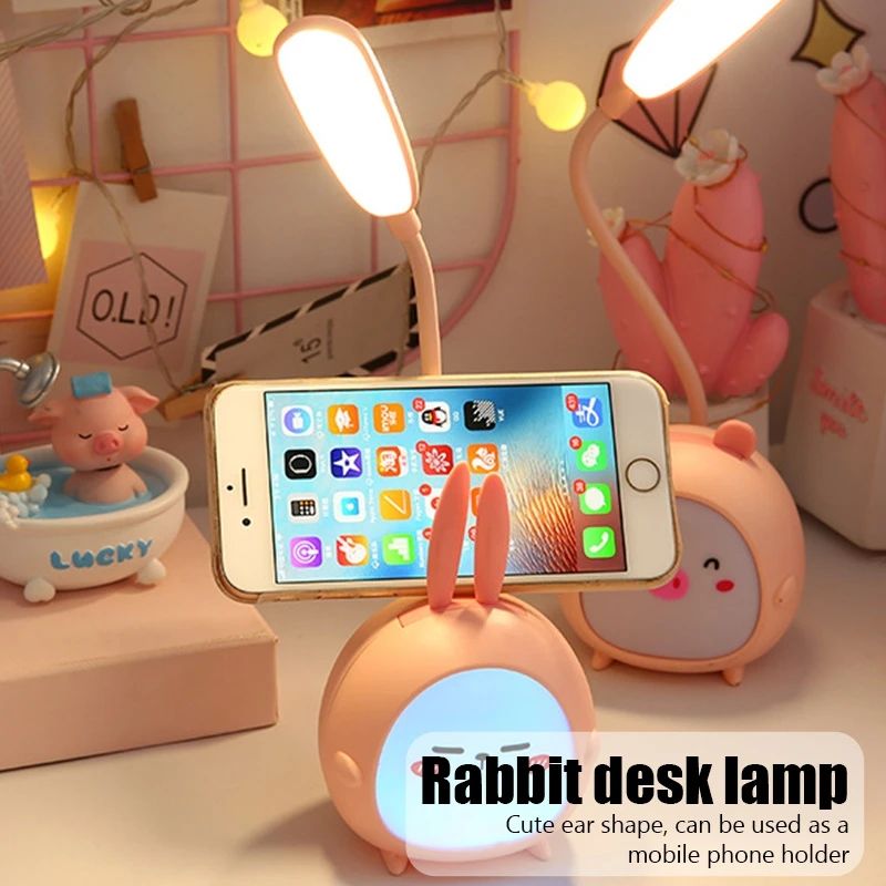 Cartoon LED Desk Lamp with Flexible Neck and Night Light