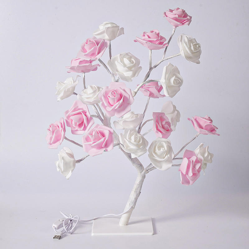 Rose Flower LED Bonsai Tree Tabletop Lamp
