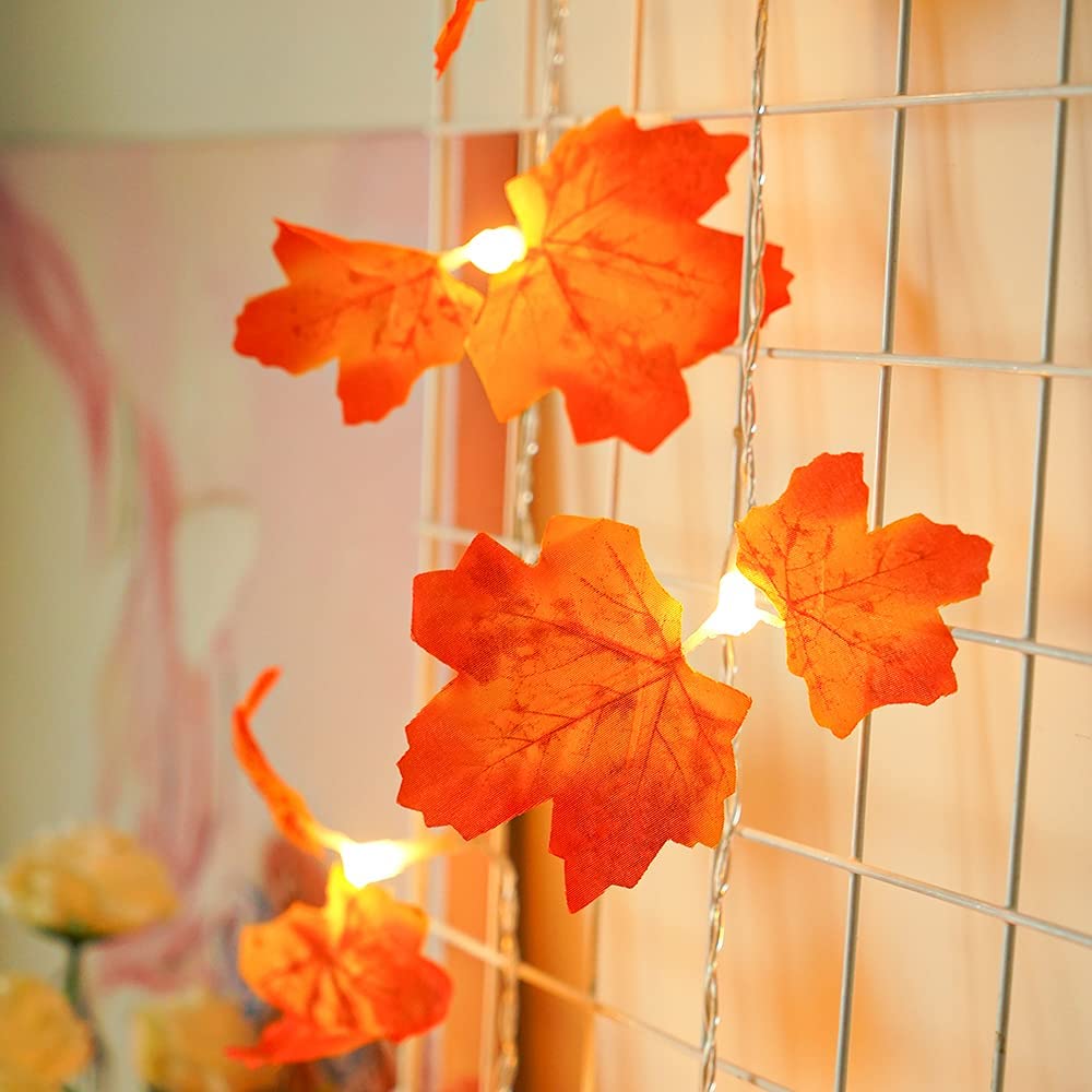 Artificial Maple Leaf Garland LED String Lights