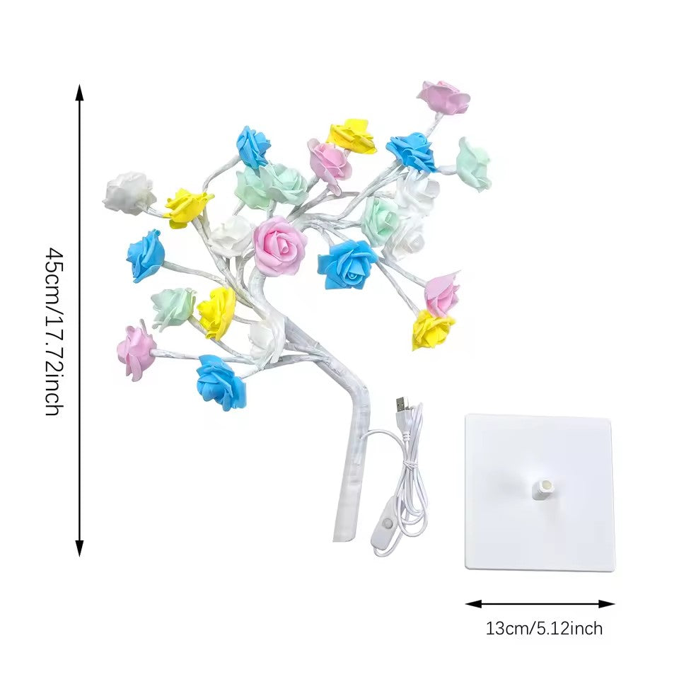 Rose Flower LED Bonsai Tree Tabletop Lamp