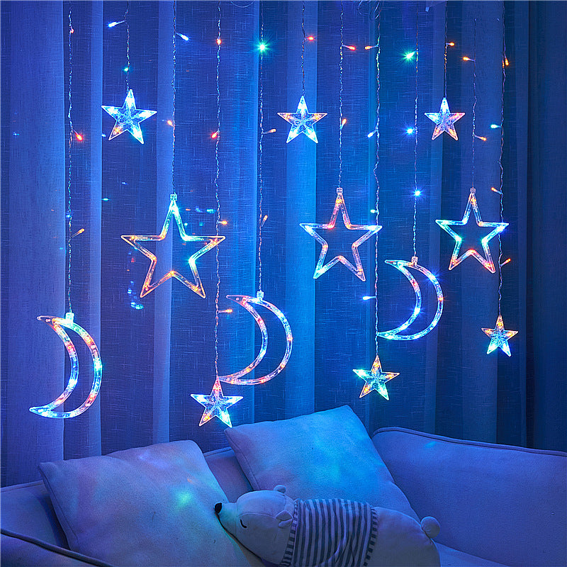 LED Star and Moon Curtain String Fairy Lights