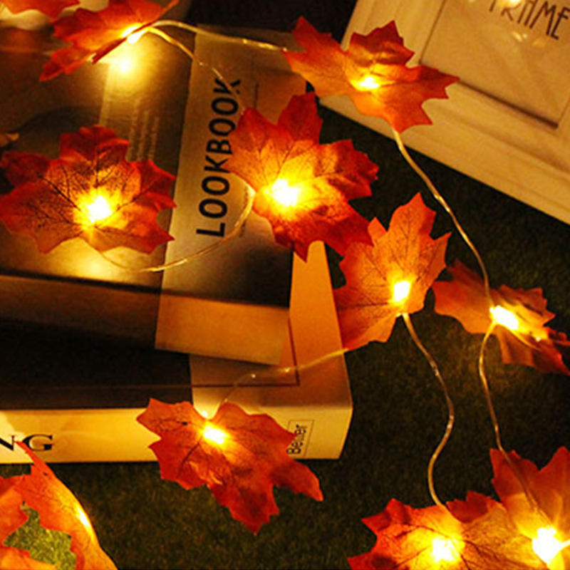Artificial Maple Leaf Garland LED String Lights