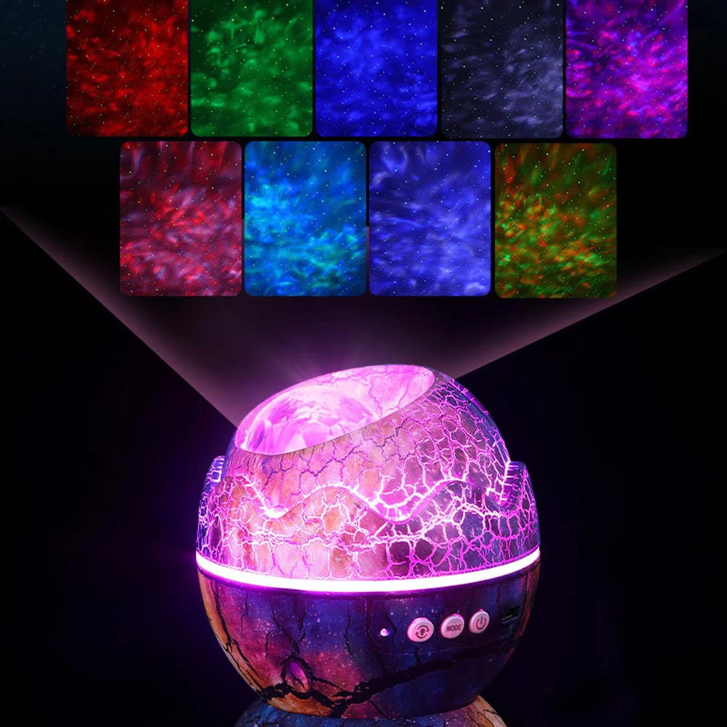Dinosaur Egg Galaxy Night Light Suitable for Bedroom with in Bluetooth Speaker