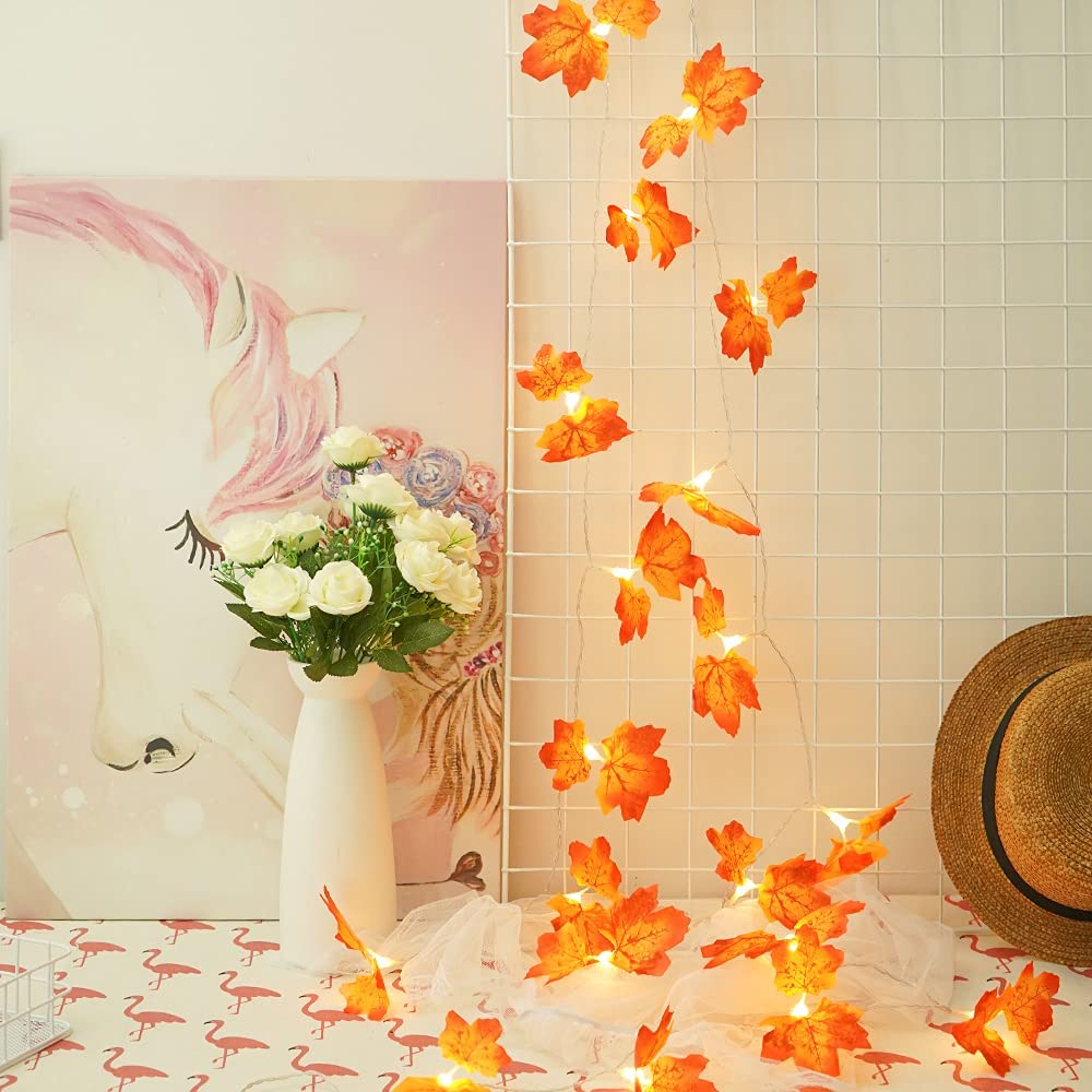 Artificial Maple Leaf Garland LED String Lights