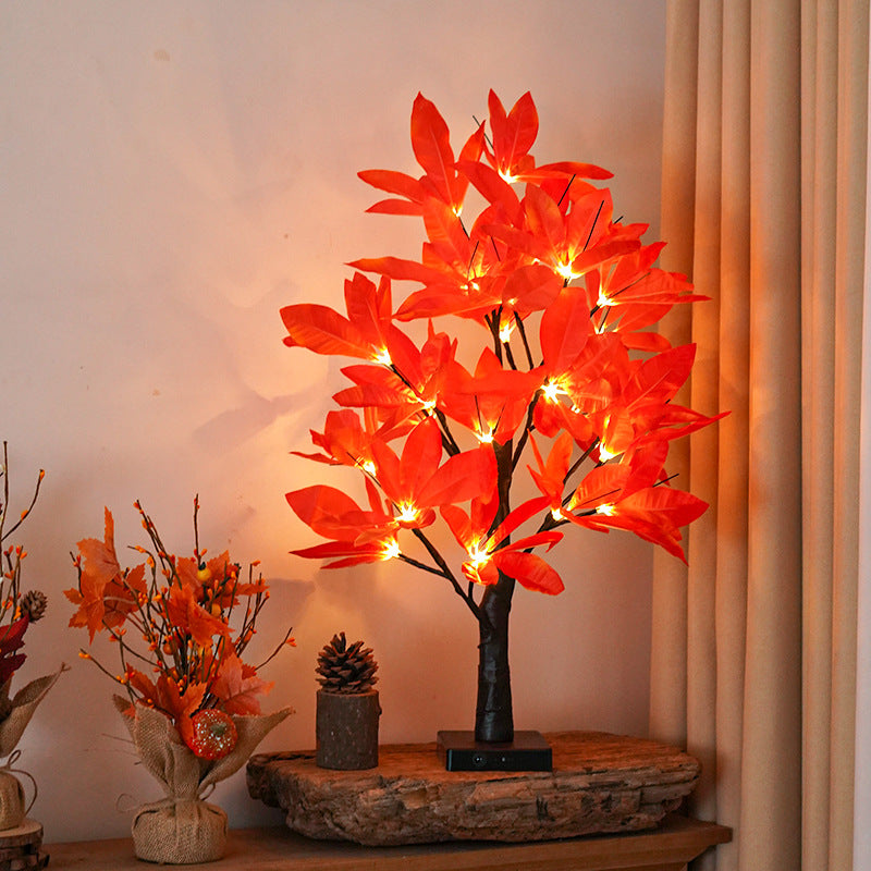 Autumn Maple Leaf LED Bonsai Tree Tabletop Lamp