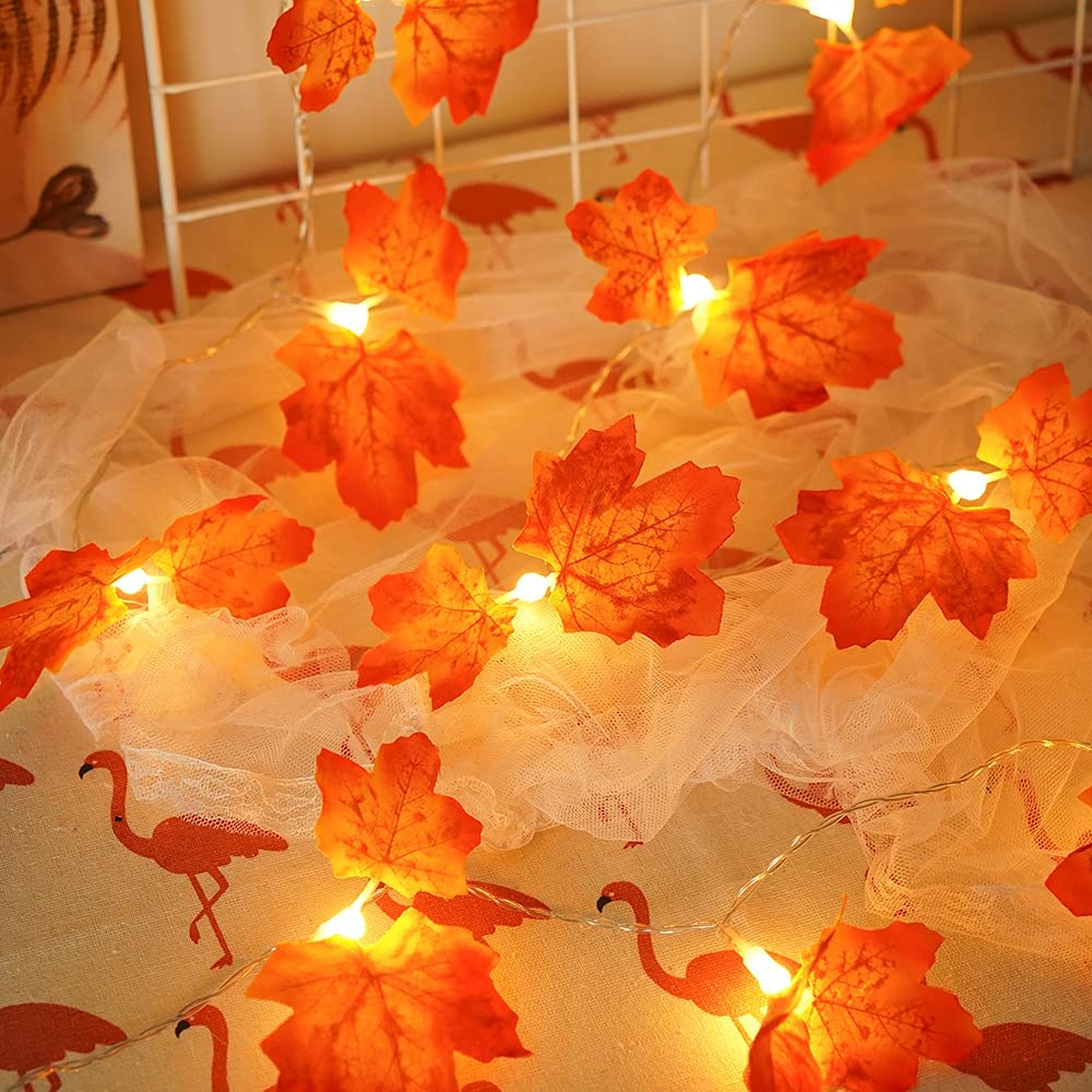 Artificial Maple Leaf Garland LED String Lights