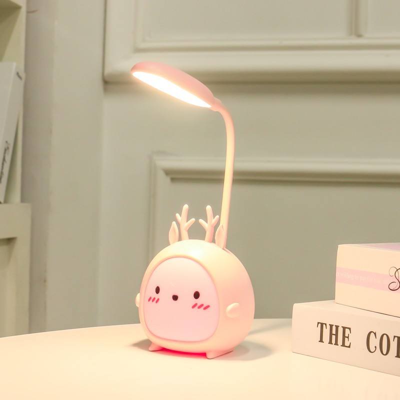 Cartoon LED Desk Lamp with Flexible Neck and Night Light