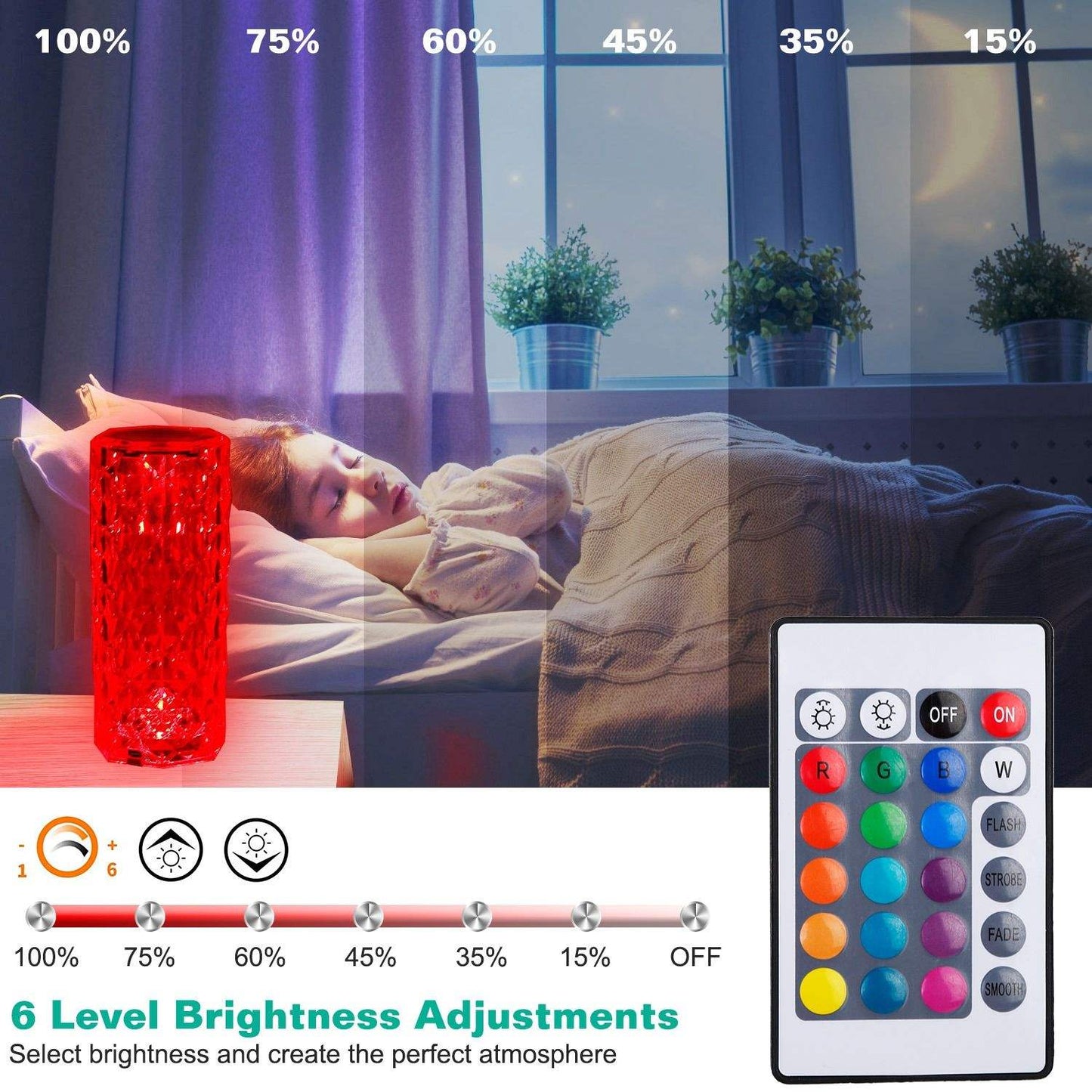 16 Color Rose Diamond Lamp – Rechargeable